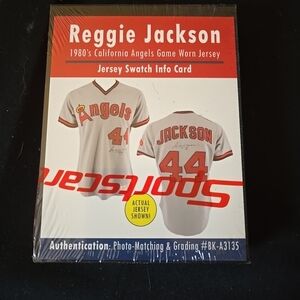 REGGIE JACKSON 1980 JERSEY FUSION UNOPENED GAME USED SWATCH - California Angels